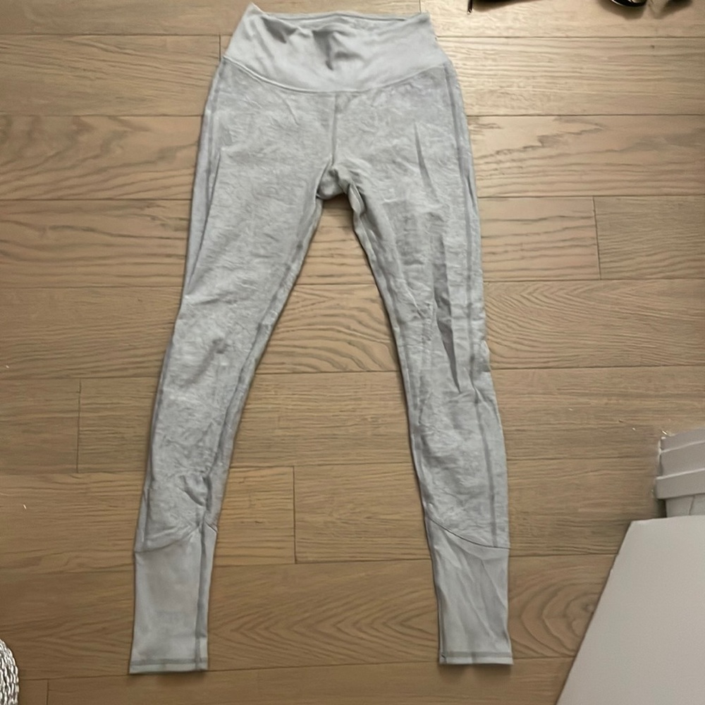 Alo grey rib-trimmed leggings